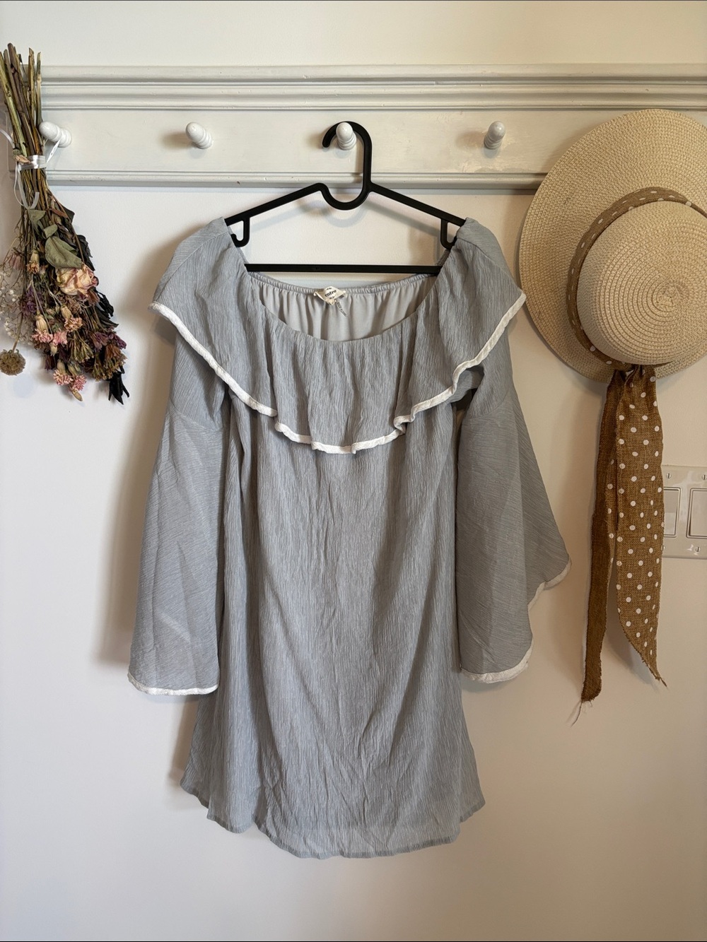 Entro Boho Off-Shoulder Mini Dress